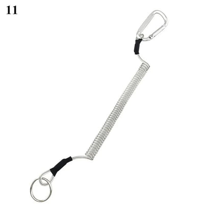 Anti-Lost Phone Spring Key Cord Compatible with Outdoor Spiral Stretch Keychain Elastic Spring Rope Metal Carabiner Lock Hook 5 1.2m - Image 3