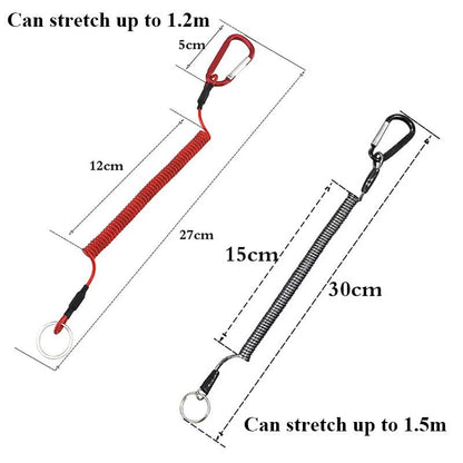 Anti-Lost Phone Spring Key Cord Compatible with Outdoor Spiral Stretch Keychain Elastic Spring Rope Metal Carabiner Lock Hook 5 1.2m - Image 5