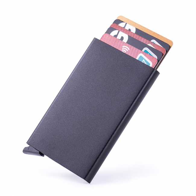 1 pc aluminum smart card holder (RFID protected) pop-up - black - Image 2