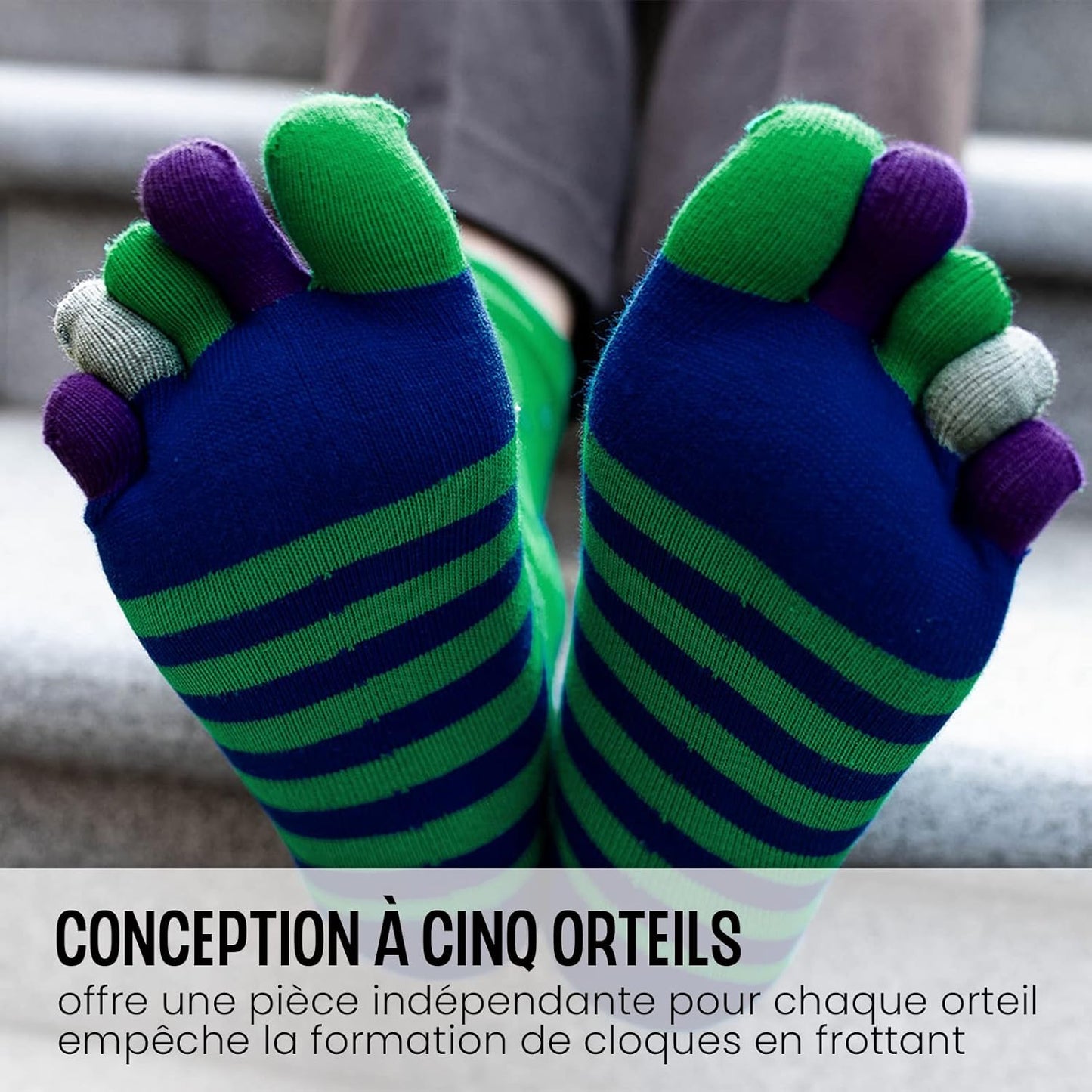 Men's 5 Finger Socks with Split Toe Socks, Sports Five Finger Socks for Men - Image 2