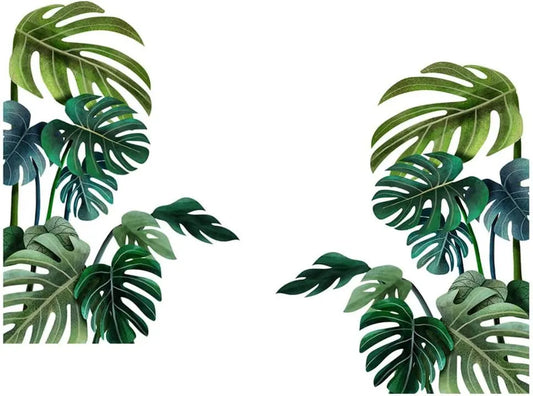 Tropical Green Plant Wall Sticker DIY Decorative Sticker for Home