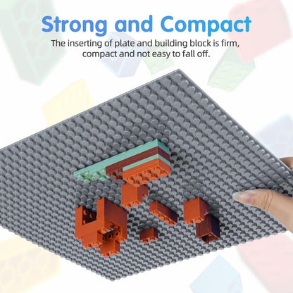 Building Plate, 4 pieces of classic base plates, 25.5 x 25.5 cm, base plate, compatible with all major brands, building toys for children 4 pieces light gray - Image 6