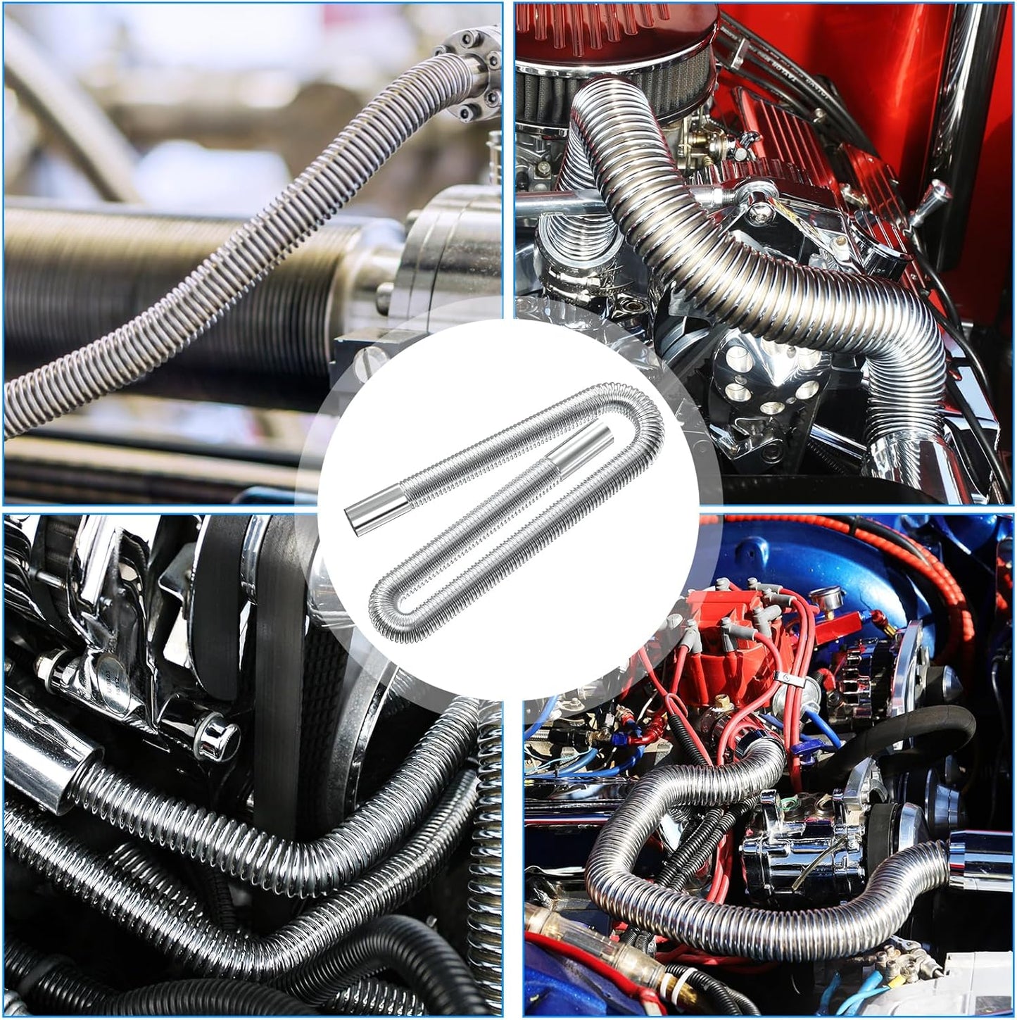 Stainless Steel Air Heater Hose 300cm Ø 2.5cm Exhaust Pipe with 2 Clamps for Parking Heater - Image 7