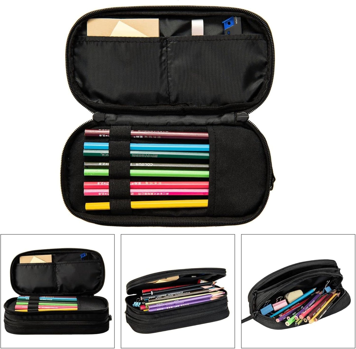 Blue sports pencil case with soccer motif, spacious and durable pencil case with zippers, soccer pencil case Soccer Blue Soccer Blue - Image 5