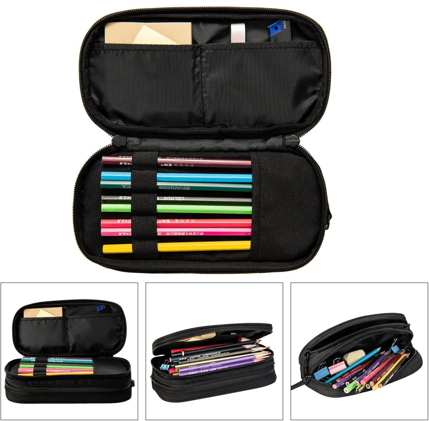 Blue sports pencil case with soccer motif, spacious and durable pencil case with zippers, soccer pencil case Soccer Blue Soccer Blue - Image 5