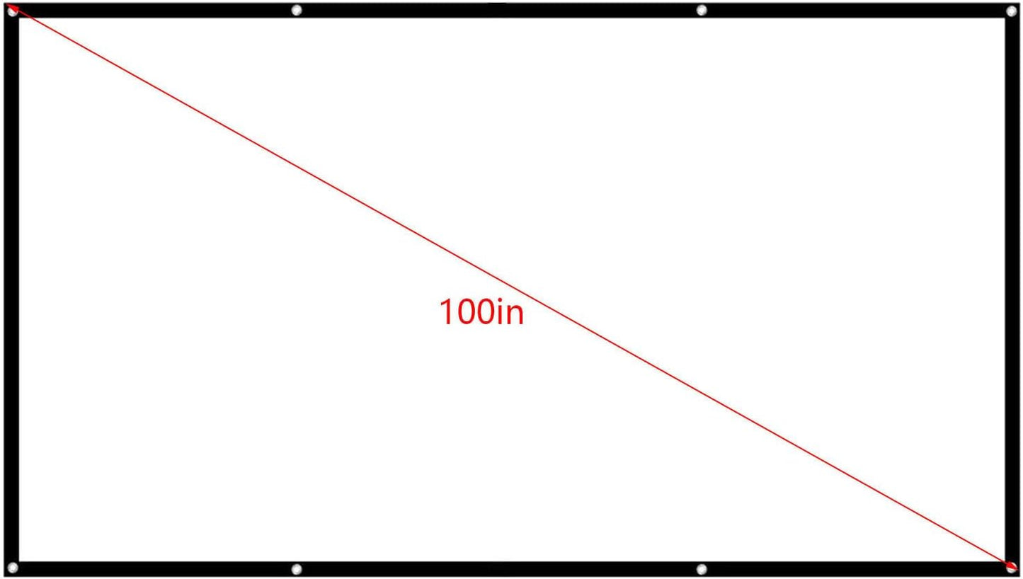 Portable 100 Inch 16:9 Projector Screen Foldable Home Theater Indoor Outdoor Movie Screen - Image 2