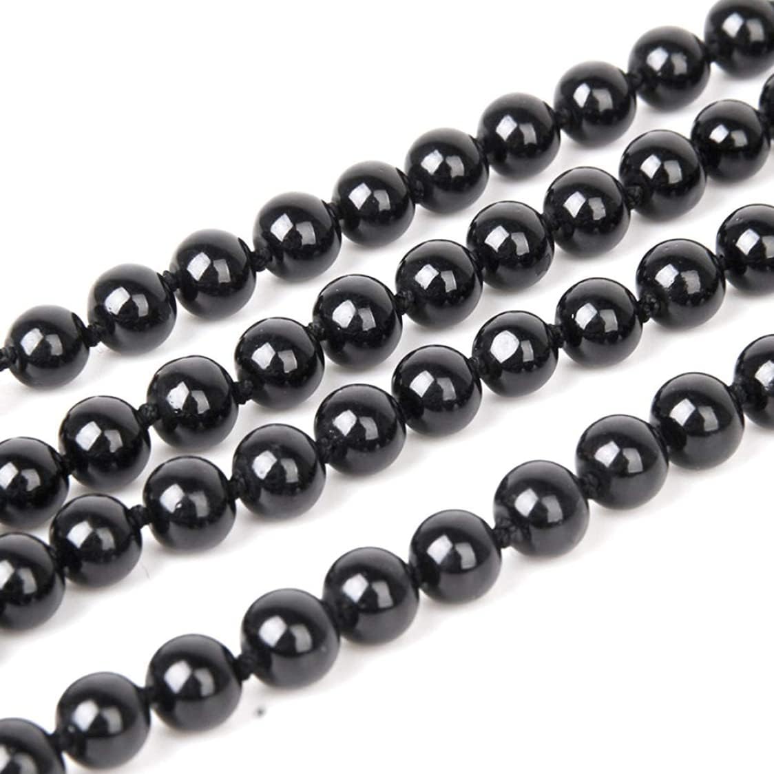 Black Pearl Necklace Extra Long Faux Pearl Chain Multi-Layer Sweater Necklace for Women - Image 4