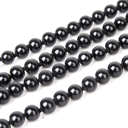 Black Pearl Necklace Extra Long Faux Pearl Chain Multi-Layer Sweater Necklace for Women - Image 4