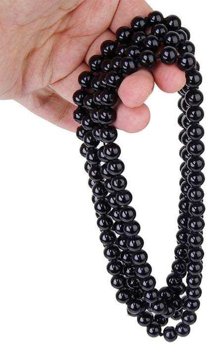 Black Pearl Necklace Extra Long Faux Pearl Chain Multi-Layer Sweater Necklace for Women - Image 6