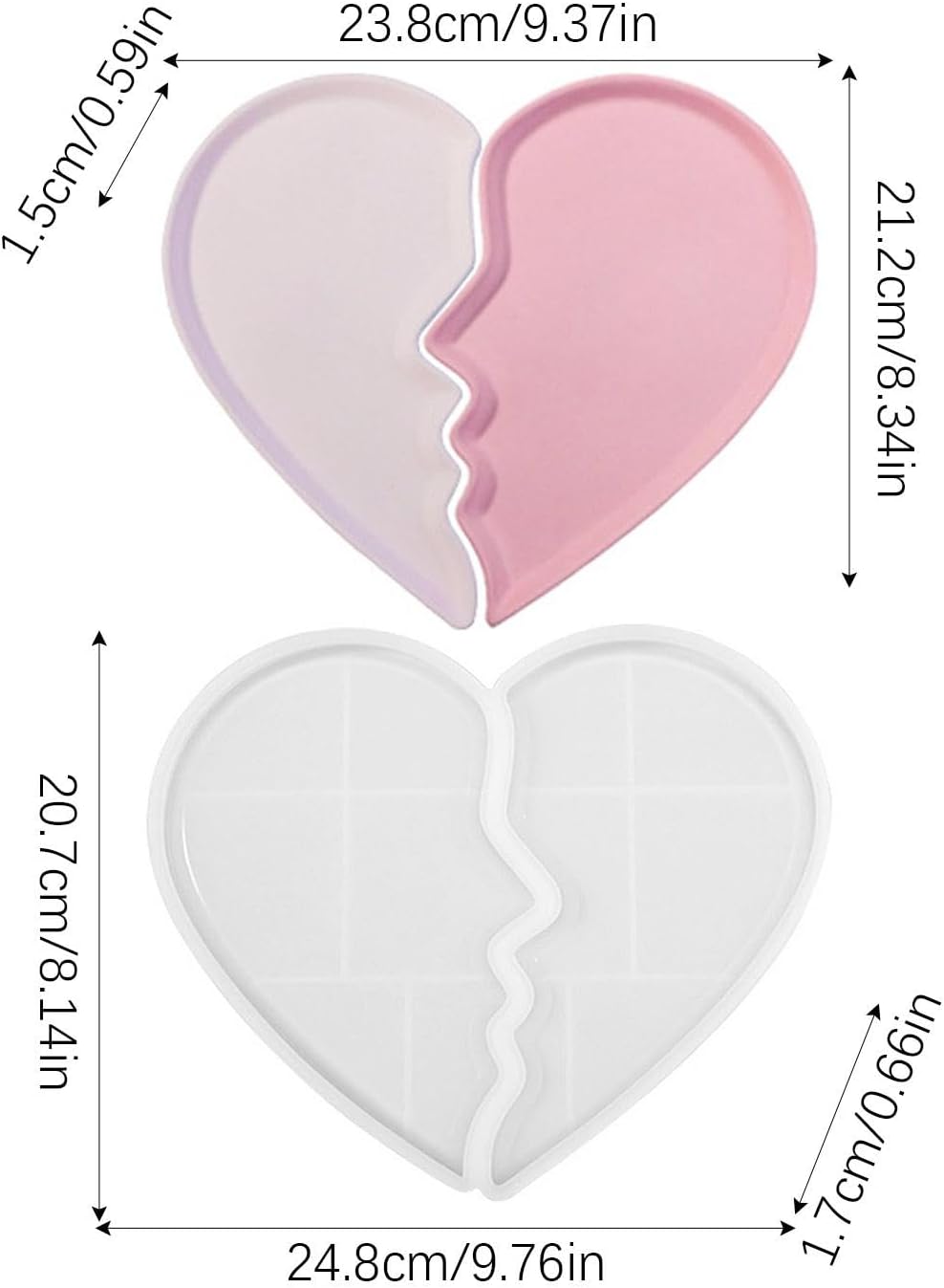 Heart Jewelry Tray Silicone Mold, Epoxy Resin Casting Mold for Jewelry Storage - Image 5