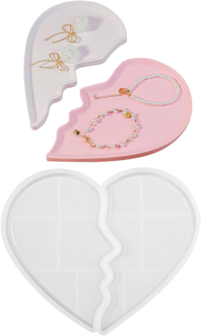 Heart Jewelry Tray Silicone Mold, Epoxy Resin Casting Mold for Jewelry Storage - Image 8
