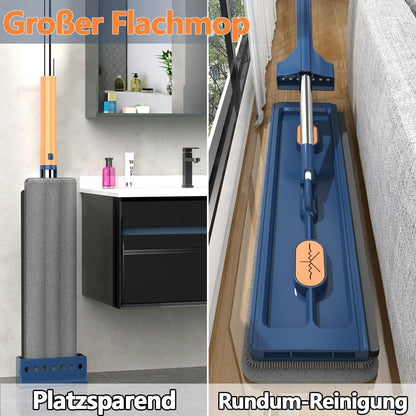360 Degree Rotatable Mop for Hardwood Floors, Compatible with Microfiber Pads, Blue + 2 Pads - Image 3