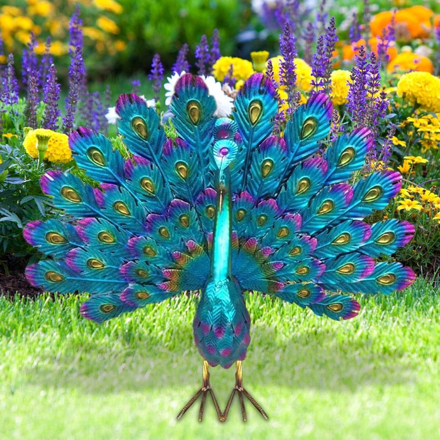 Metal Peacock Garden Decoration Weatherproof Outdoor Figurine - Image 5