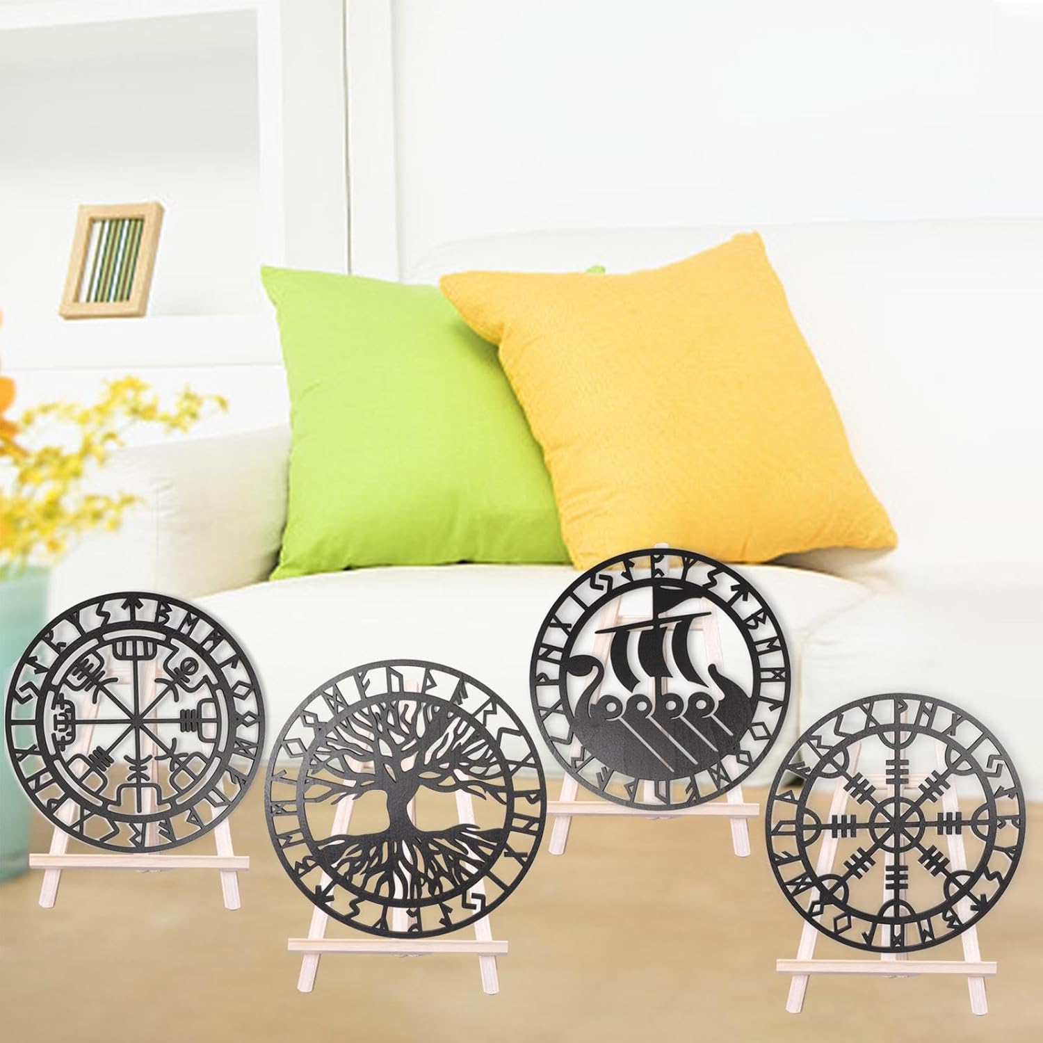 Metallic Viking Wall Art Nordic Compass Decor for Bedroom Living Room - Image 2