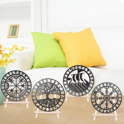 Metallic Viking Wall Art Nordic Compass Decor for Bedroom Living Room - Image 2