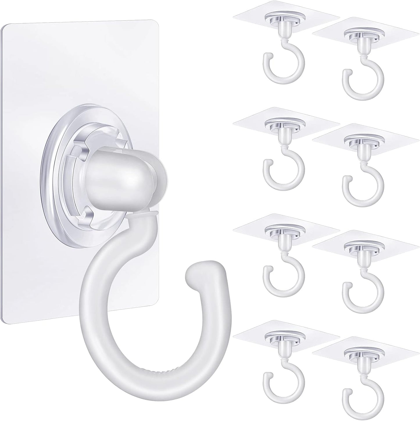 9 pcs self-adhesive ceiling hooks white under cabinet hooks plastic heavy duty self-adhesive hooks tool hooks for ceiling hanging