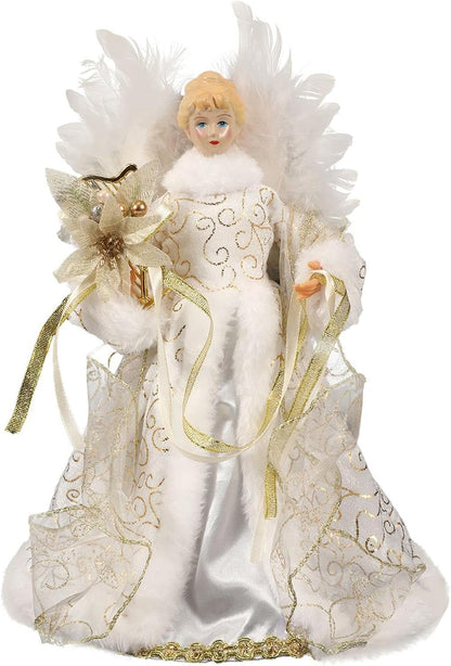 Christmas Tree Angel Tops with White Feather Wings Decorative Ornaments for Holiday Decor - Image 8