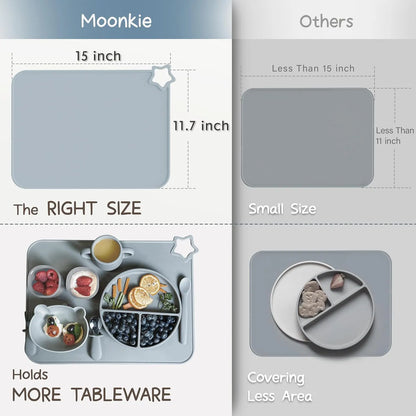 Silicone Baby Placemat 2-Pack Non-Slip Washable BPA-Free for Kids Light Mauve Skin Tones - Image 5