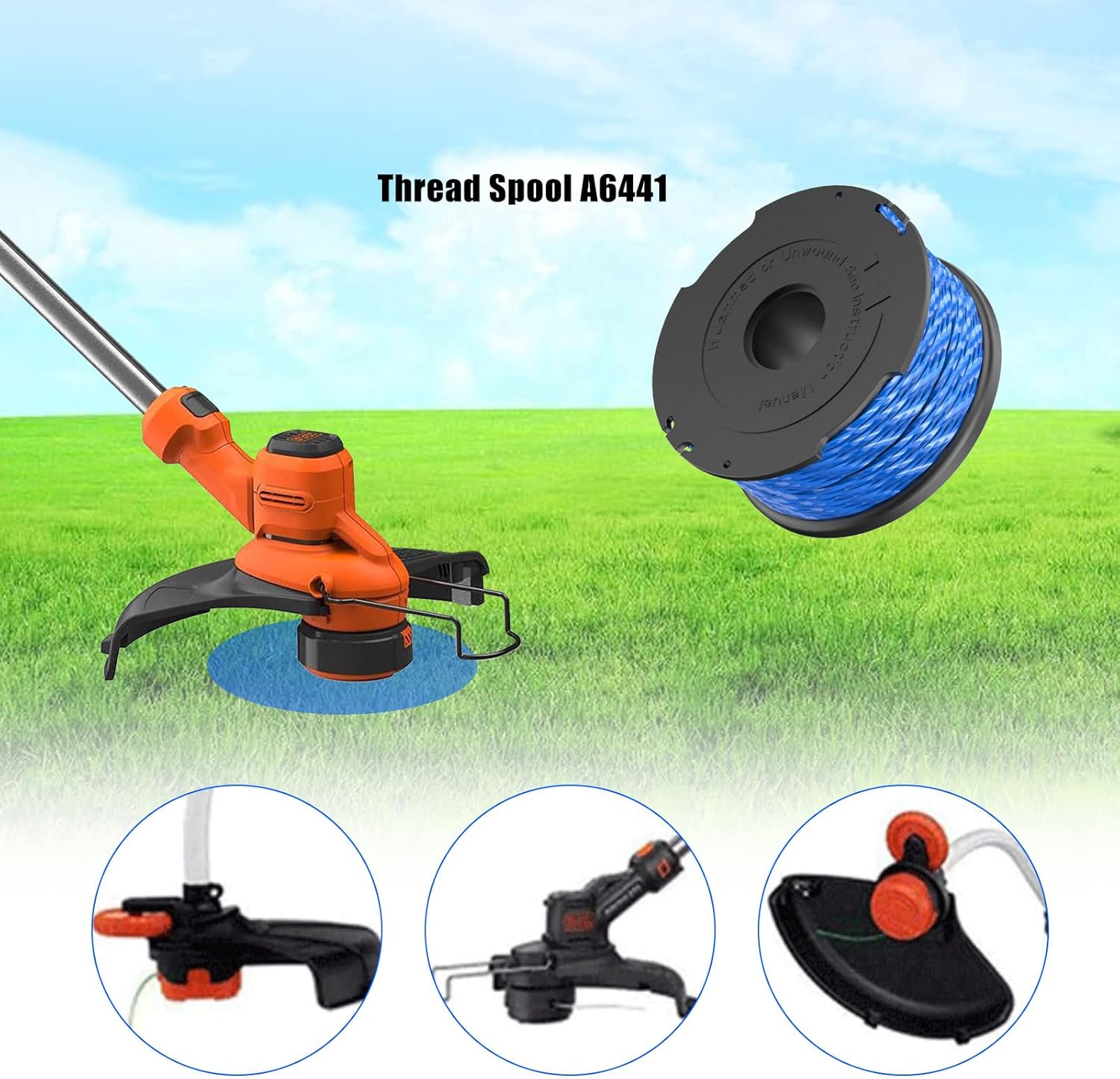 Replacement Spool for Black \u0026 Decker A6441 Trimmer Line 1.65mm Compatible with GL652 GL655 GL650 GL660 GL680 - Image 3