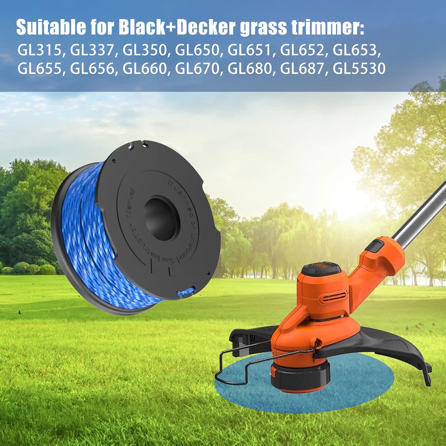Replacement Spool for Black \u0026 Decker A6441 Trimmer Line 1.65mm Compatible with GL652 GL655 GL650 GL660 GL680 - Image 4