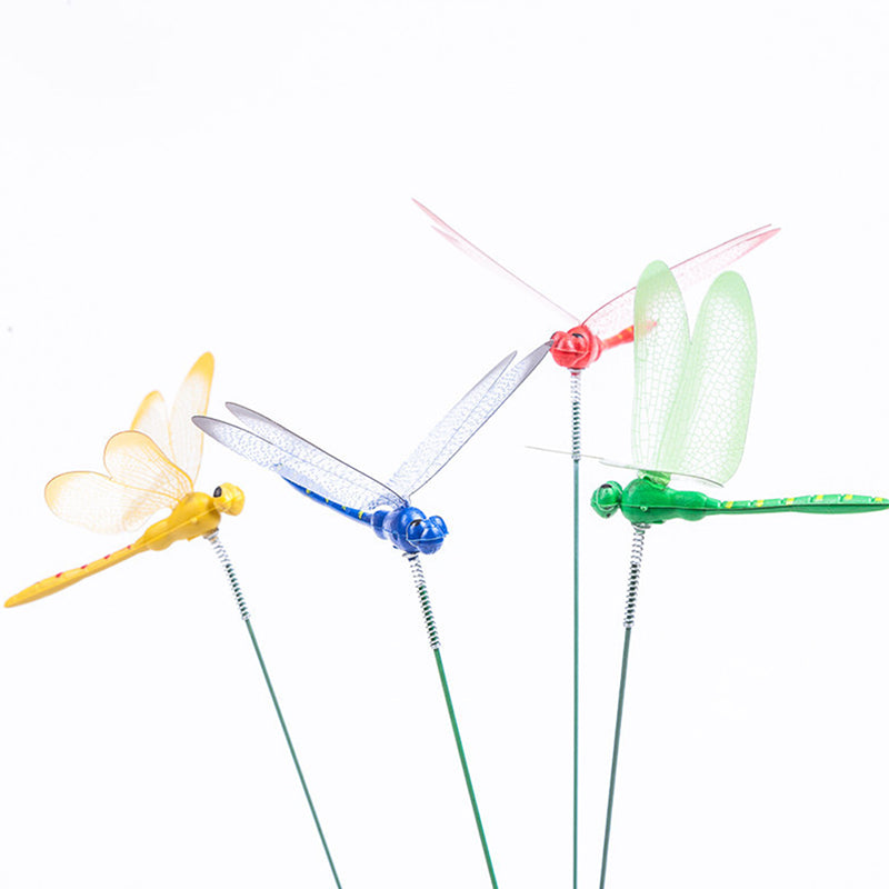 Dragonfly Insert Sticks 10pcs Multicolor Simulation Decoration with Dragonflies - Image 6