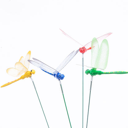 Dragonfly Insert Sticks 10pcs Multicolor Simulation Decoration with Dragonflies - Image 6