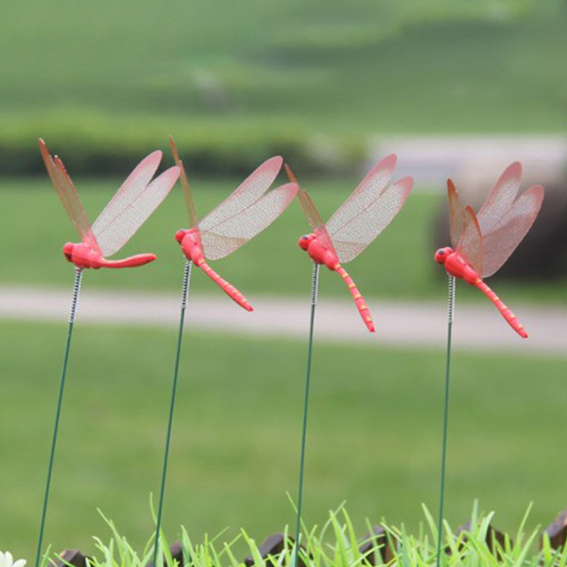 Dragonfly Insert Sticks 10pcs Multicolor Simulation Decoration with Dragonflies - Image 9