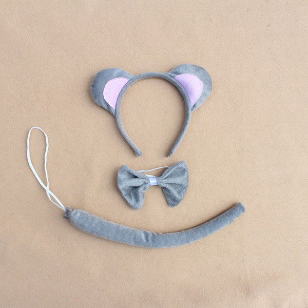Compatible with Oral-B 3 pcs Animal Costume Set Cute Mouse Ears Headband Bows Long Tail for Children Adult - Image 2