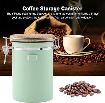 Green Coffee Container with CO2 Valve 1.8L Airtight Storage Jar - Image 3