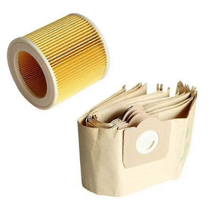 Kärcher WD3 Premium Vacuum Cleaner Bags 5 Pack with 1 Filter Compatible