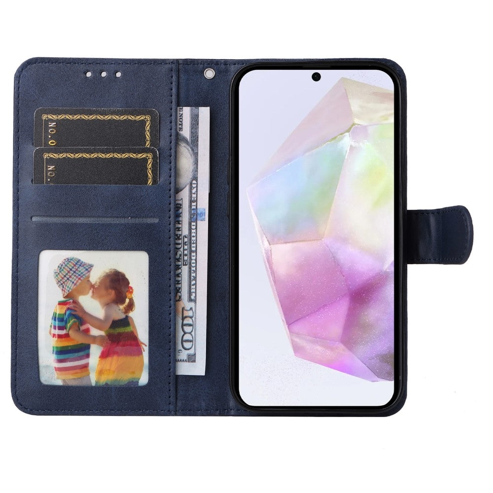 Compatible with Samsung A56 5G PU Leather Wallet Case Blue - Image 3