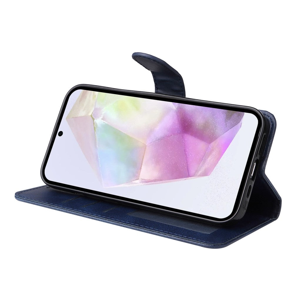 Compatible with Samsung A56 5G PU Leather Wallet Case Blue - Image 4
