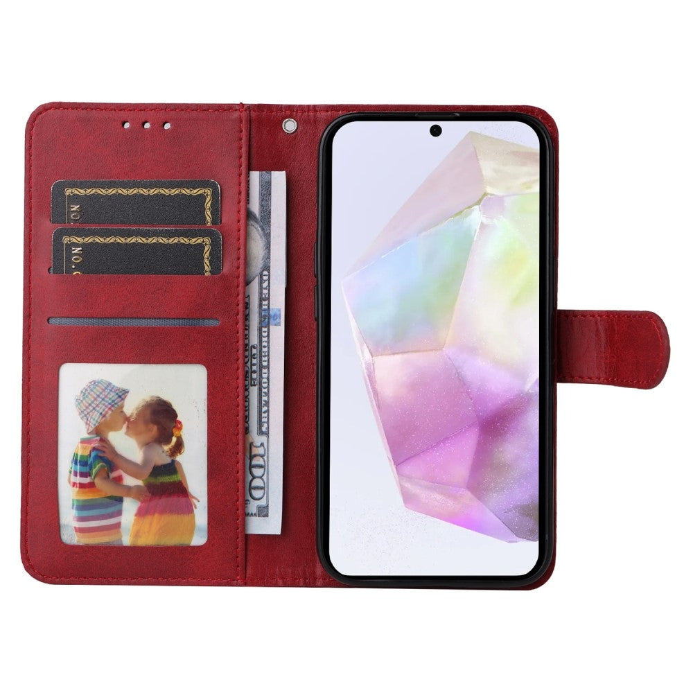 Compatible with Samsung A56 5G Wallet Case Red PU Leather Samsung - Image 3