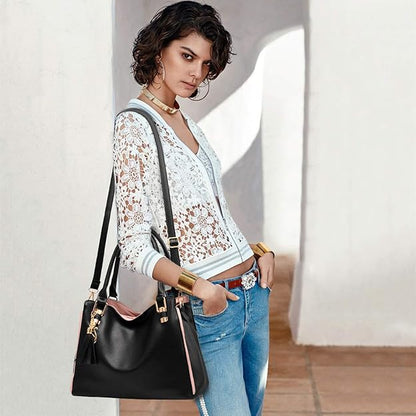Large Tote Bag Hobo Shoulder Bag for Women MGF Black Fashion Handbag - Image 2