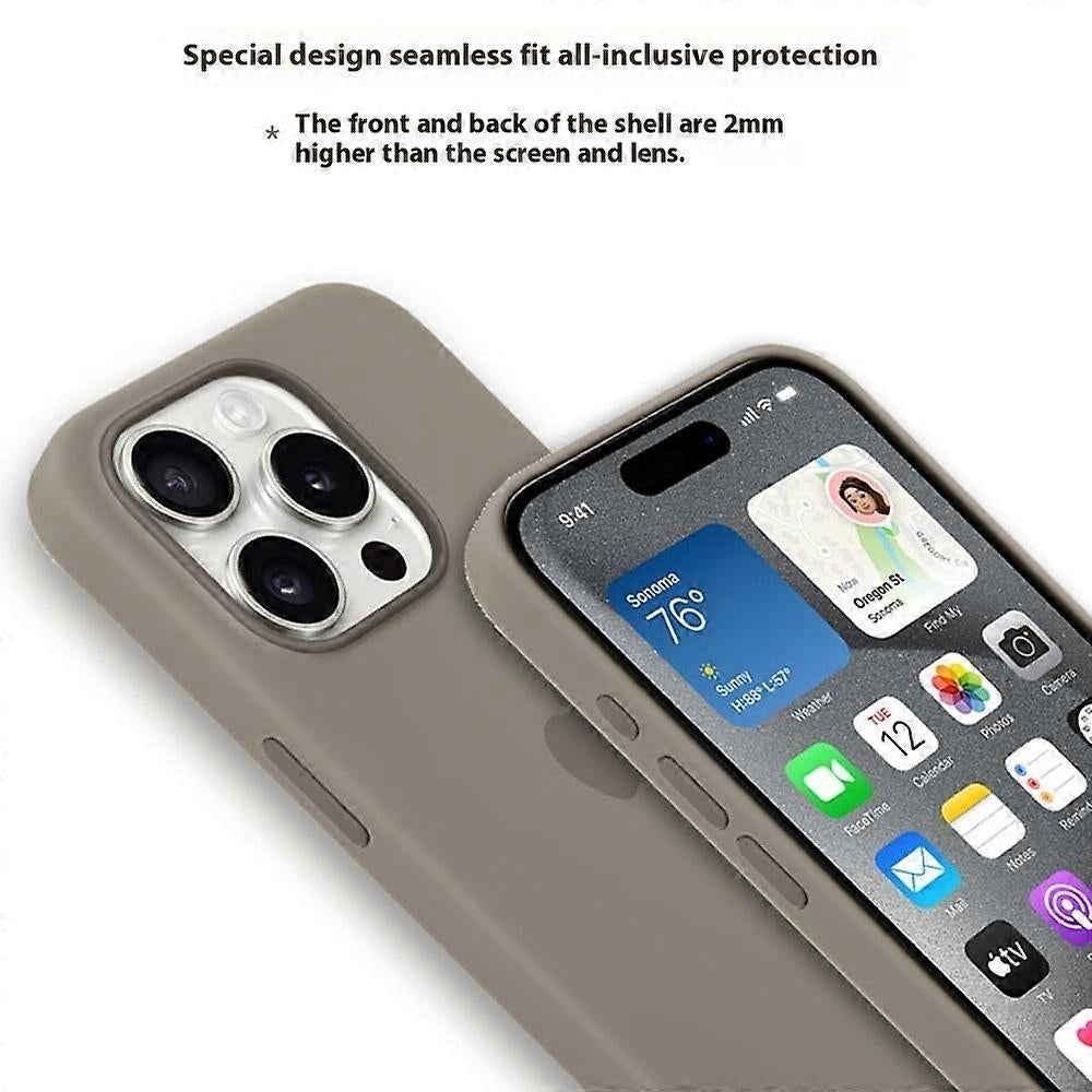 Compatible with iPhone 15 Pro Ultra Thin MagSafe Silicone Case Grey - Image 2