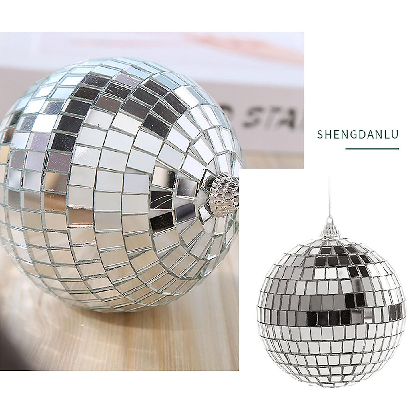 Silver Disco Ball Party Decorations 6/12 pcs Mini Plastic Ornaments with Silver_MGF 6CM - Image 2