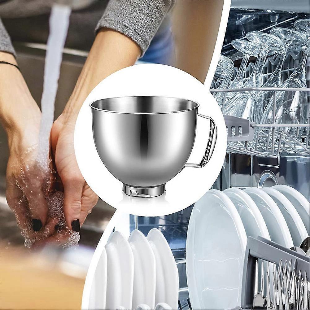 KitchenAid Mixer Bowl Stainless Steel Compatible with KitchenAid 4.5-5 Quart Tilt Head Stand Mixer Silver - Image 5