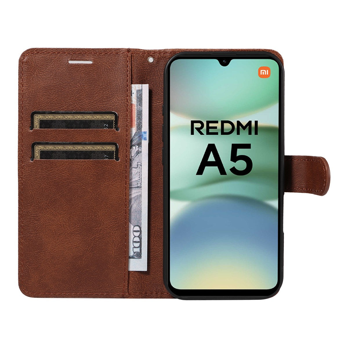 Xiaomi Redmi A5 4G PU Leather Wallet Case with Card Slots MGF Brown - Compatible with Xiaomi - Image 3