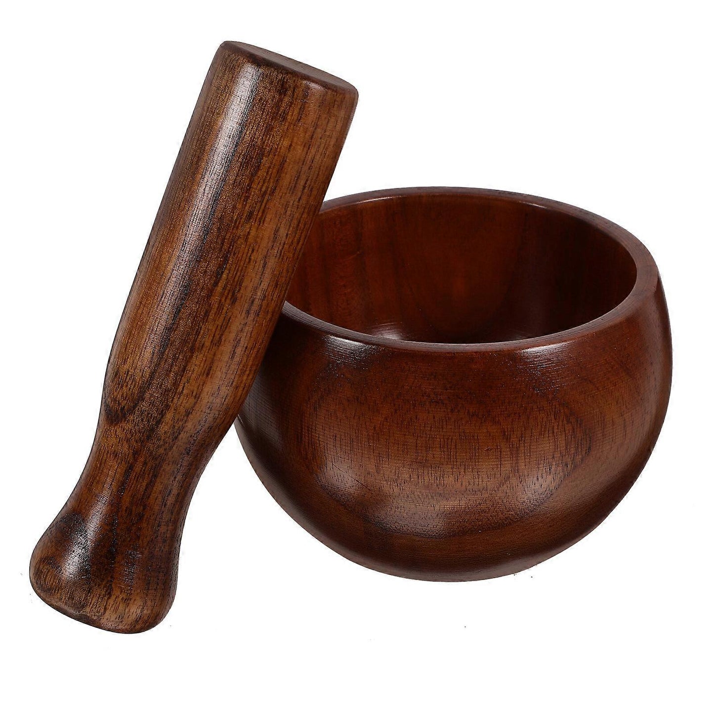 Wooden Mortar Pestle Set, Kitchen Grinding Bowl for Guacamole, MGF, 1 Set - Image 2