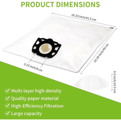 10 vacuum cleaner bags for Kärcher vacuum cleaners, compatible with wd4 wd5 wd6 mv4 mv5 mv6 - Image 2