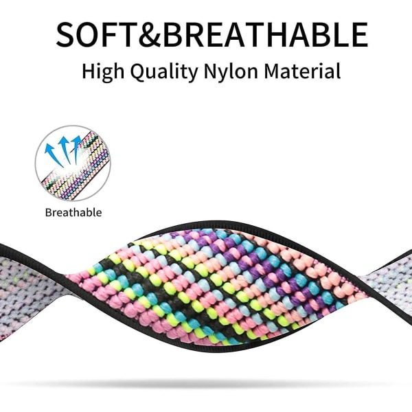3-pack, elastic nylon wristband compatible with Fitbit Charge 5 - adjustable wristband in breathable fabric - Image 2