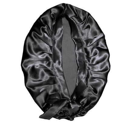 Sleeping Cap in Real Silk - Protects Hair While You Sleep black - Image 2