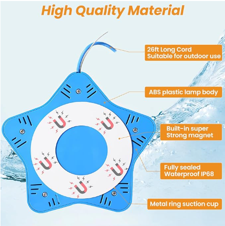 LED swimming pool light, supports APP control, 10W, 150mm diameter, 108 LED beads, dimmable underwater light, IP68 waterproof, 12V color-changing pool light, suitable for above-ground swimming pools. - Image 3
