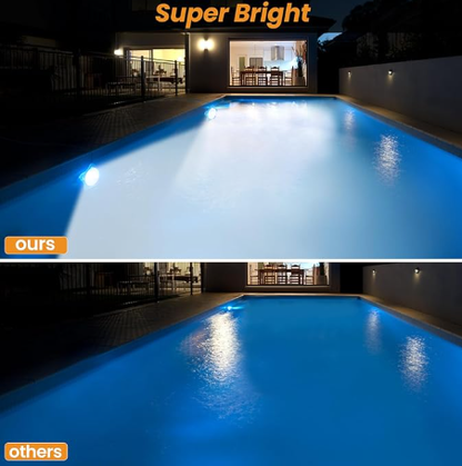 LED swimming pool light, supports APP control, 10W, 150mm diameter, 108 LED beads, dimmable underwater light, IP68 waterproof, 12V color-changing pool light, suitable for above-ground swimming pools. - Image 4