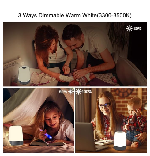 Touch Wake Up Night Light with Sunrise Simulation Alarm Clock, 3 Ways Dimmable Warm White Bedside Lamp for Kid Bedrooms RGB Ambient Table Nightstand Light,Sleep Aid Snooze Timer Mode - Image 4
