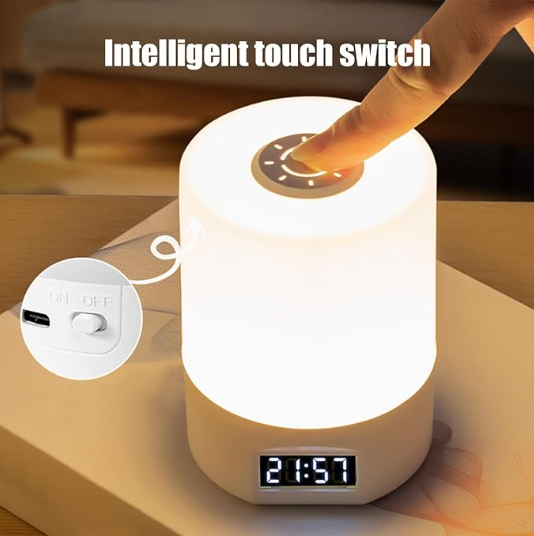 LED Lights, Night Light, Desk Lamp, Rechargeable Lighting, Three Color Change, Eye Protection, Lights for Bedroom, Desk, Bedside Table, Multi Color Temperature for Scenarios (White) - Image 2