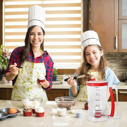 800 ML Batter separator Cupcakes Pancakes Cookie Cake Waffles Batter Dispenser cookie separator batter Cream Speratator Cup Measuring Baking Tools (red) - Image 3