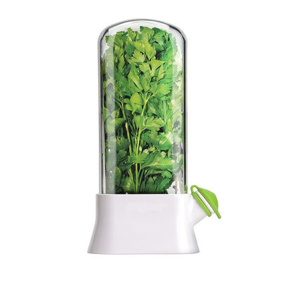 Herb Keeper | Extends freshness up to 3 weeks | Hydroponic Herb/Cilantro Preservation Jar - Kitchen Herb Vase with Drainage Valve（White） - Image 2