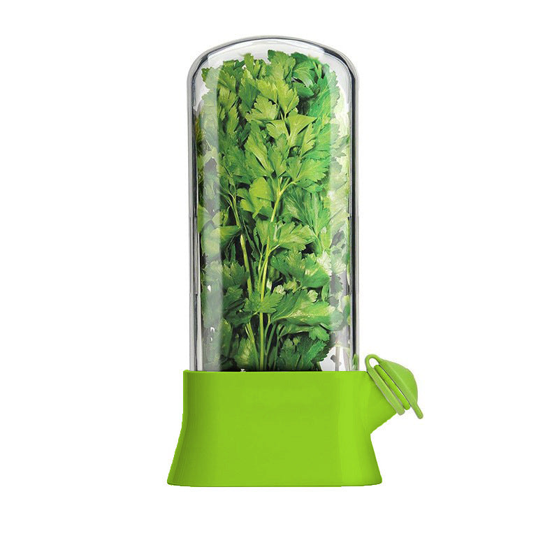 Herb Keeper | Extends freshness up to 3 weeks | Hydroponic Herb/Cilantro Preservation Jar - Kitchen Herb Vase with Drainage Valve（Green） - Image 3