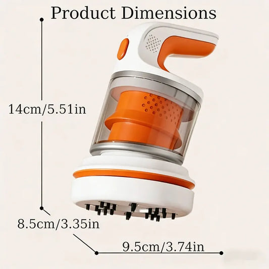 Desk Vacuum Cleaner, Type-c Rechargeable Mini Vacuum Cleaner - Cordless Desk with Flat Nozzle & Brush Attachment | for Keyboard Crumbs, Pet Hair, Paper Scraps （Orange） - Image 2